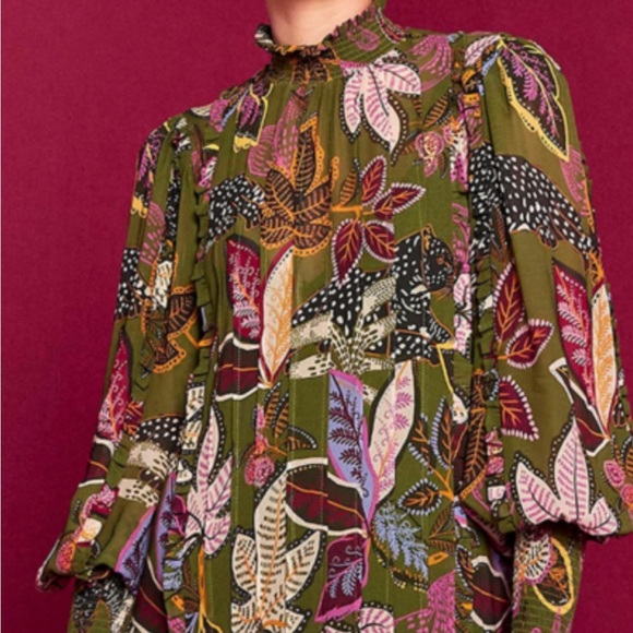 FARM Rio Mini Dress Wild Jungle Green - Picture 2 of 8